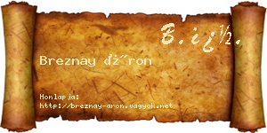 Breznay Áron névjegykártya